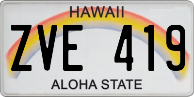 HI license plate ZVE419