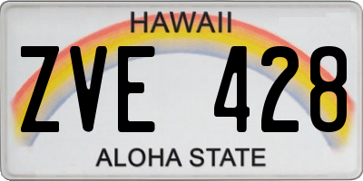 HI license plate ZVE428