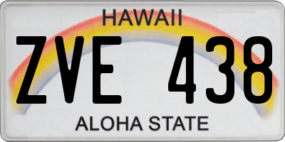 HI license plate ZVE438