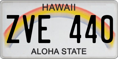 HI license plate ZVE440