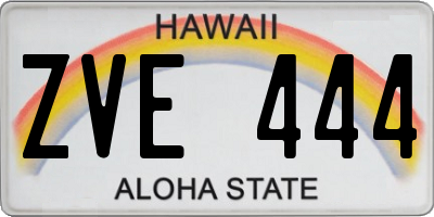 HI license plate ZVE444