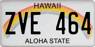 HI license plate ZVE464