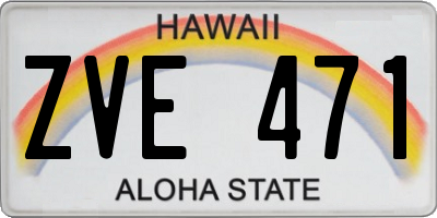HI license plate ZVE471