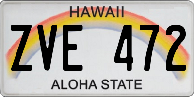 HI license plate ZVE472
