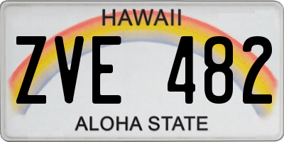 HI license plate ZVE482