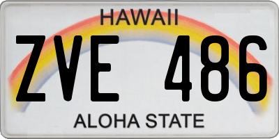 HI license plate ZVE486
