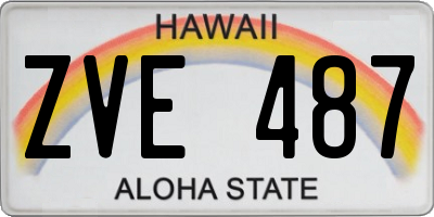 HI license plate ZVE487