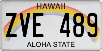 HI license plate ZVE489