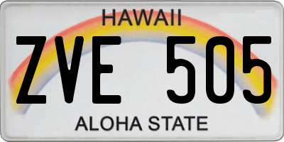 HI license plate ZVE505