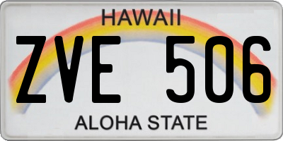 HI license plate ZVE506