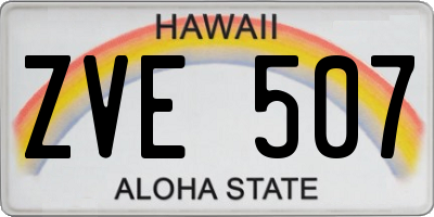 HI license plate ZVE507