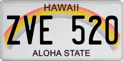 HI license plate ZVE520