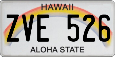 HI license plate ZVE526