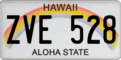 HI license plate ZVE528