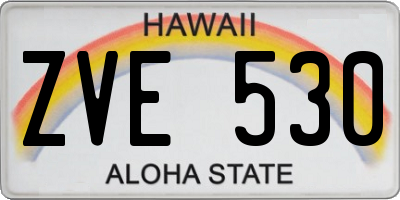 HI license plate ZVE530