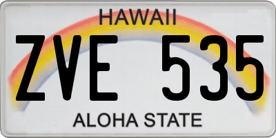 HI license plate ZVE535