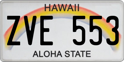 HI license plate ZVE553