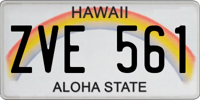 HI license plate ZVE561