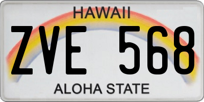 HI license plate ZVE568