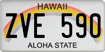 HI license plate ZVE590