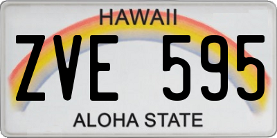 HI license plate ZVE595