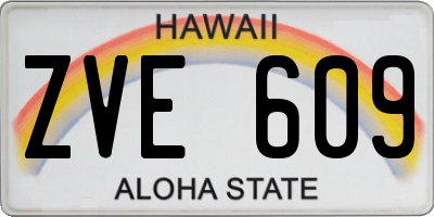 HI license plate ZVE609