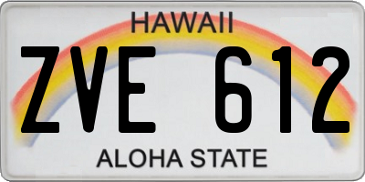 HI license plate ZVE612