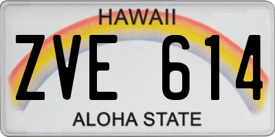 HI license plate ZVE614