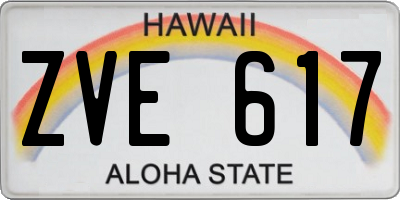 HI license plate ZVE617