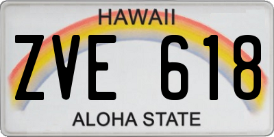 HI license plate ZVE618