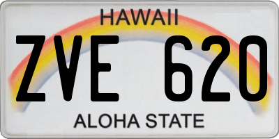 HI license plate ZVE620