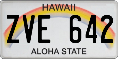 HI license plate ZVE642
