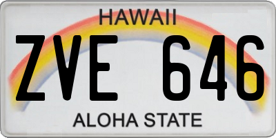 HI license plate ZVE646