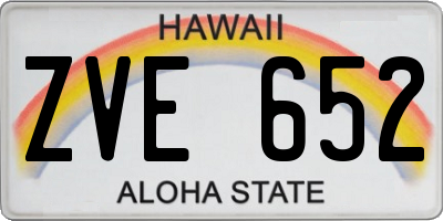HI license plate ZVE652