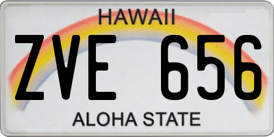HI license plate ZVE656