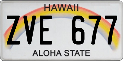 HI license plate ZVE677