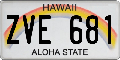 HI license plate ZVE681