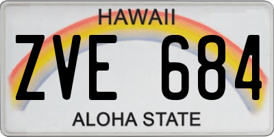 HI license plate ZVE684