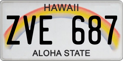 HI license plate ZVE687