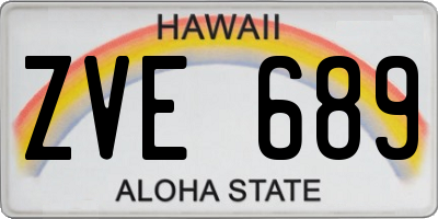 HI license plate ZVE689