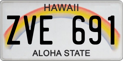 HI license plate ZVE691