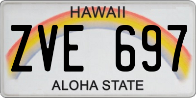 HI license plate ZVE697