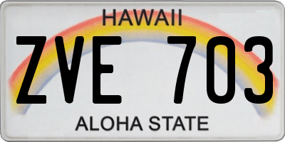 HI license plate ZVE703