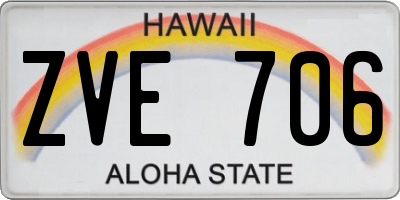 HI license plate ZVE706