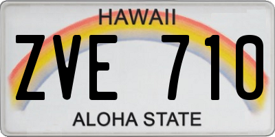 HI license plate ZVE710