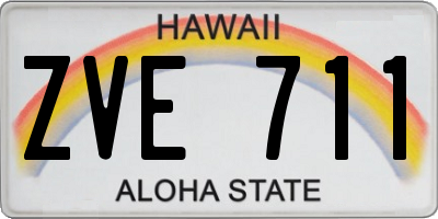 HI license plate ZVE711