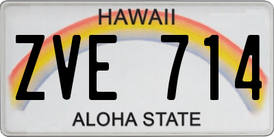 HI license plate ZVE714