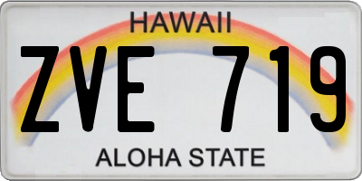 HI license plate ZVE719