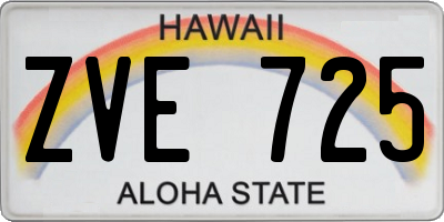 HI license plate ZVE725