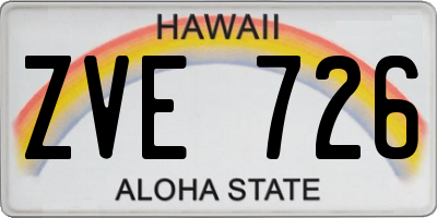 HI license plate ZVE726